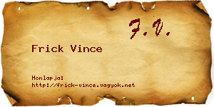 Frick Vince névjegykártya