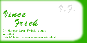 vince frick business card